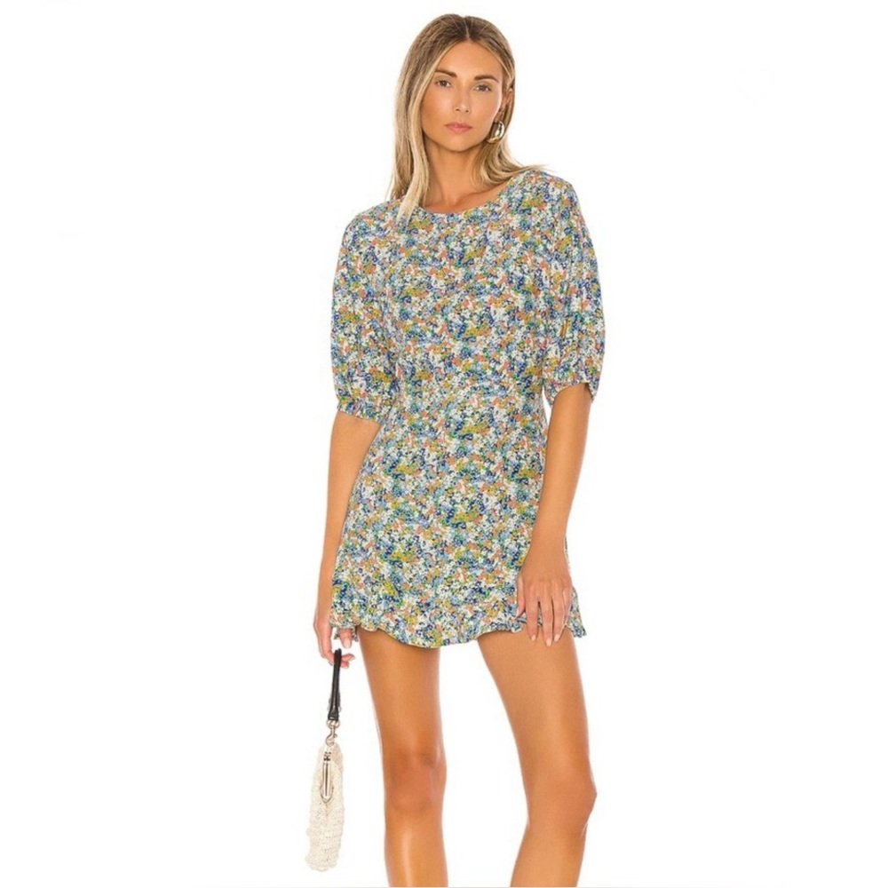 NEW FAITHFULL THE BRAND REVOLVE FLORAL PRINT MINI DRESS